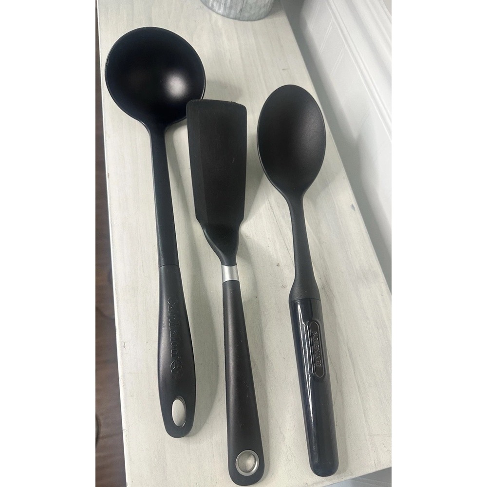 Lot of 3 Mixed Brand Black Nylon Turner  ~‎ Spoon ~ Ladle